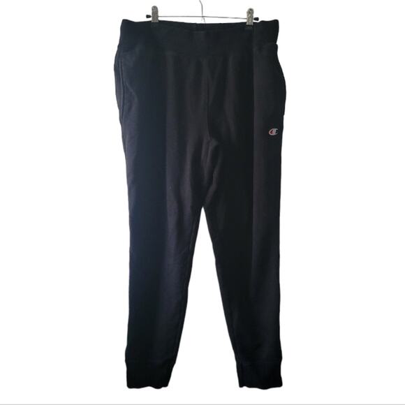 XL Champion black jogger sweatpants, thick knit with pockets - Picture 1 of 5
